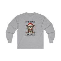 It's Fine, I'm Fine, Everything's Fine Funny Christmas Shirt Unisex Ultra Cotton Long Sleeve Tee