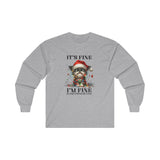 It's Fine, I'm Fine, Everything's Fine Funny Christmas Shirt Unisex Ultra Cotton Long Sleeve Tee