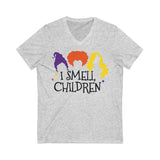 Hocus Pocus "I Smell Children" Unisex Jersey Short Sleeve V-Neck Tee