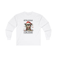 It's Fine, I'm Fine, Everything's Fine Funny Christmas Shirt Unisex Ultra Cotton Long Sleeve Tee