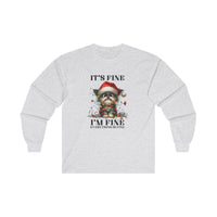 It's Fine, I'm Fine, Everything's Fine Funny Christmas Shirt Unisex Ultra Cotton Long Sleeve Tee