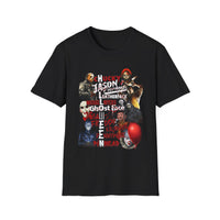 Horror Icons Collage Freddy Jason Chucky Michael Pennywise Unisex Softstyle T-Shirt