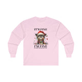 It's Fine, I'm Fine, Everything's Fine Funny Christmas Shirt Unisex Ultra Cotton Long Sleeve Tee