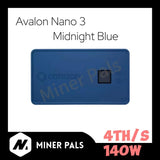 Generic Avalon Nano 3 Bitcoin Miner Home Quiet SHA256 ASIC Miner 140w PSU Include 4TH/s_Midnight Blue