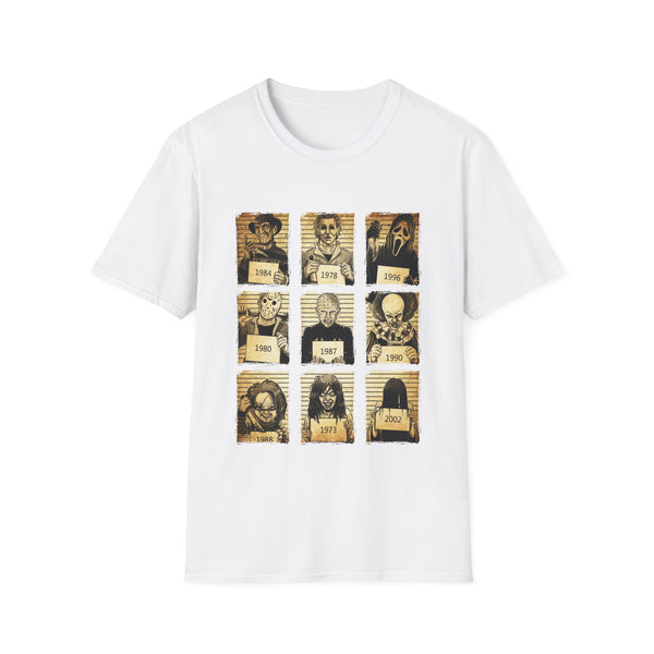 Horror Movie Mugshot Collage Unisex Softstyle T-Shirt