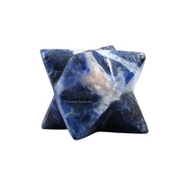 Sodalite Merkaba Crystal - 0.75 Inches Metaphysical Merkaba Star for Meditation - Energetic Tetrahedron Crystal and Healing Stones for Spiritual Growth and Healing (15-20mm)