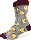 Good Luck Sock Men's Bitcoin Socks, Adult, Shoe Size 7-12