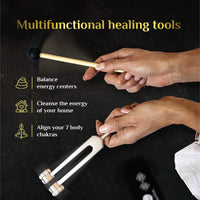 Tuning Forks for Healing (128Hz, 256Hz, 512Hz) — Authentic Body Weighted Tuning Forks Medical for Healing Chakra Set — Yoga and Meditation Accessories — Tuning Fork Set Frequency Healing Devices