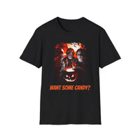 Want Some Candy? Halloween horror Unisex Softstyle T-Shirt