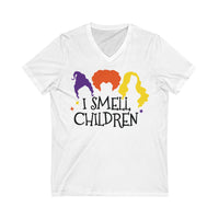 Hocus Pocus "I Smell Children" Unisex Jersey Short Sleeve V-Neck Tee