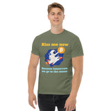 Kiss Me Now Because Tomorrow We Go to the Moon Bitcoin Men's classic tee