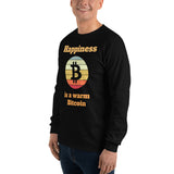 Happiness is a Warm Bitcoin Men’s Long Sleeve Shirt