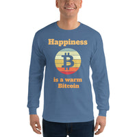 Happiness is a Warm Bitcoin Men’s Long Sleeve Shirt