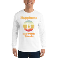 Happiness is a Warm Bitcoin Men’s Long Sleeve Shirt