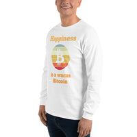 Happiness is a Warm Bitcoin Men’s Long Sleeve Shirt