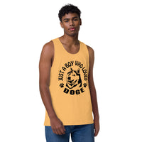 Just a Boy Who Loves Doge Men’s premium tank top Dogecoin