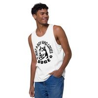 Just a Boy Who Loves Doge Men’s premium tank top Dogecoin