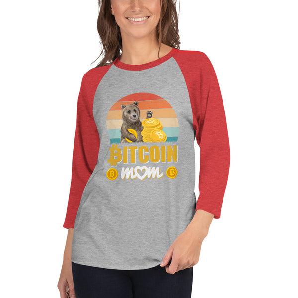 I Am a Bitcoin Mom 3/4 sleeve raglan shirt