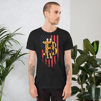 Bitcoin Distressed USA Flag Unisex t-shirt