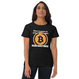 When it comes to your crypto wallet, SIZE MATTERS Women's short sleeve t-shirt