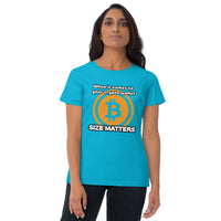 When it comes to your crypto wallet, SIZE MATTERS Women's short sleeve t-shirt