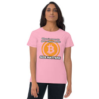 When it comes to your crypto wallet, SIZE MATTERS Women's short sleeve t-shirt