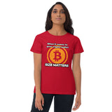 When it comes to your crypto wallet, SIZE MATTERS Women's short sleeve t-shirt