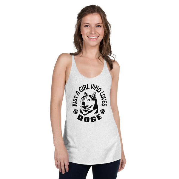 Just a Girl Who Loves Doge Women's Racerback Tank Dogecoin