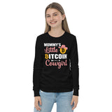 Mommy's Little Bitcoin Cowgirl Youth long sleeve tee