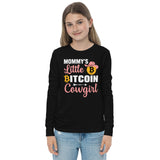 Mommy's Little Bitcoin Cowgirl Youth long sleeve tee