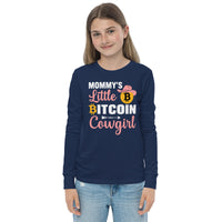 Mommy's Little Bitcoin Cowgirl Youth long sleeve tee