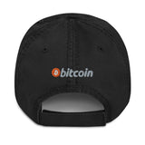 Bitcoin Logo Distressed Dad Hat Ballcap