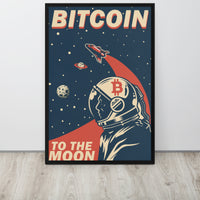 Bitcoin To the Moon! Framed 12x16 canvas