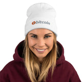 Bitcoin Logo Embroidered Beanie Hat