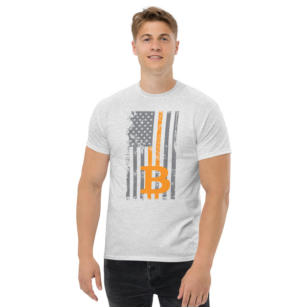 Bitcoin Distressed US Flag Men's classic t-shirt