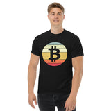 Bitcoin Retro Sunset logo Men's classic tee