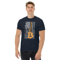 Bitcoin Distressed US Flag Men's classic t-shirt