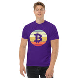 Bitcoin Retro Sunset logo Men's classic tee