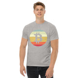 Bitcoin Retro Sunset logo Men's classic tee