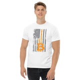 Bitcoin Distressed US Flag Men's classic t-shirt