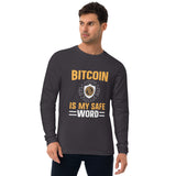 Bitcoin is my Safe Word Men's Long Sleeve Fitted Crew Shirt