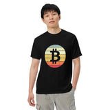 Vintage Bitcoin Sunset  Logo Men’s garment-dyed heavyweight t-shirt