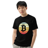 Vintage Bitcoin Sunset  Logo Men’s garment-dyed heavyweight t-shirt