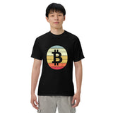 Vintage Bitcoin Sunset  Logo Men’s garment-dyed heavyweight t-shirt