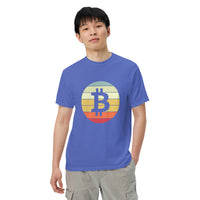 Vintage Bitcoin Sunset  Logo Men’s garment-dyed heavyweight t-shirt