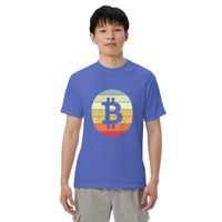 Vintage Bitcoin Sunset  Logo Men’s garment-dyed heavyweight t-shirt