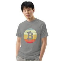 Vintage Bitcoin Sunset  Logo Men’s garment-dyed heavyweight t-shirt