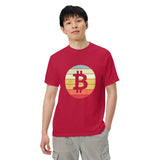 Vintage Bitcoin Sunset  Logo Men’s garment-dyed heavyweight t-shirt