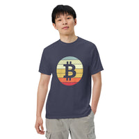 Vintage Bitcoin Sunset  Logo Men’s garment-dyed heavyweight t-shirt