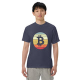 Vintage Bitcoin Sunset  Logo Men’s garment-dyed heavyweight t-shirt